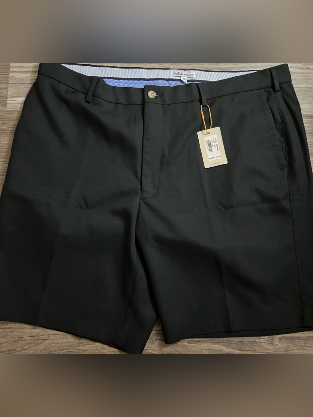 Peter Millar Black Dress Trousers with Subtle Blue Lining